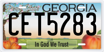 GA license plate CET5283