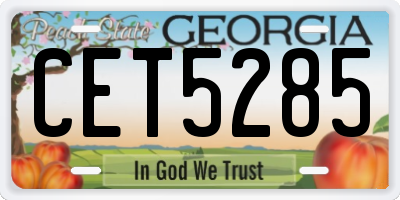 GA license plate CET5285