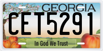 GA license plate CET5291