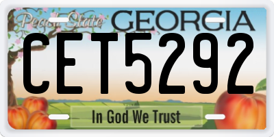 GA license plate CET5292