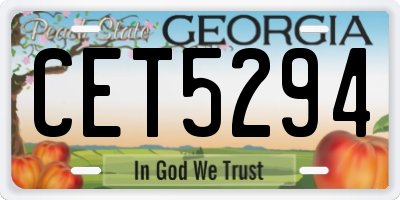 GA license plate CET5294