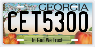 GA license plate CET5300
