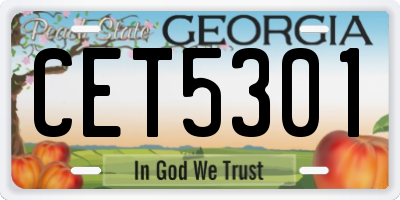 GA license plate CET5301