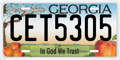 GA license plate CET5305