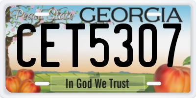 GA license plate CET5307