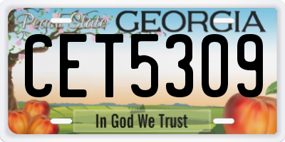 GA license plate CET5309