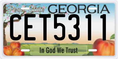 GA license plate CET5311