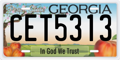 GA license plate CET5313