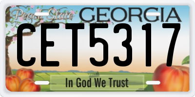GA license plate CET5317