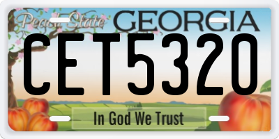 GA license plate CET5320