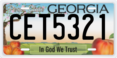 GA license plate CET5321