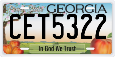 GA license plate CET5322