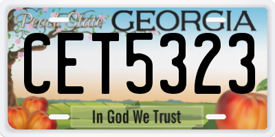 GA license plate CET5323