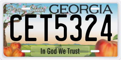 GA license plate CET5324