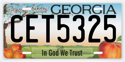 GA license plate CET5325