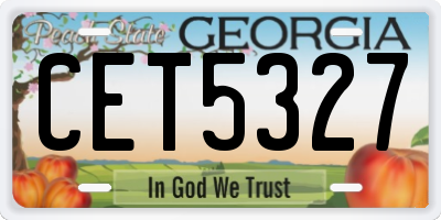 GA license plate CET5327