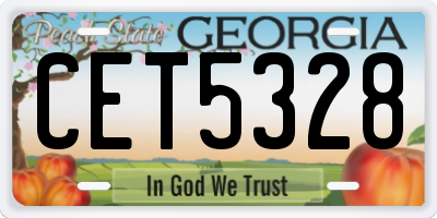 GA license plate CET5328