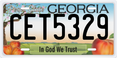 GA license plate CET5329