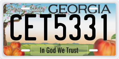 GA license plate CET5331