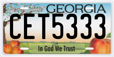 GA license plate CET5333