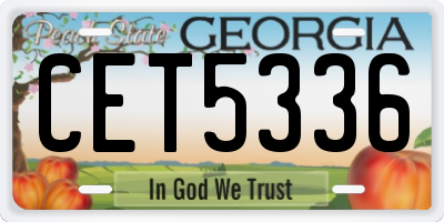 GA license plate CET5336