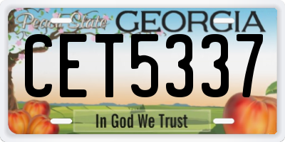 GA license plate CET5337