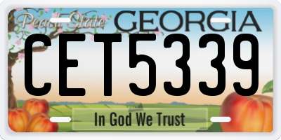 GA license plate CET5339