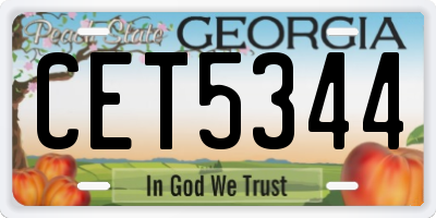 GA license plate CET5344
