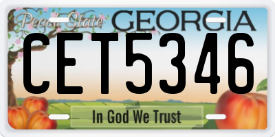 GA license plate CET5346