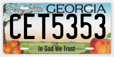 GA license plate CET5353