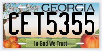 GA license plate CET5355