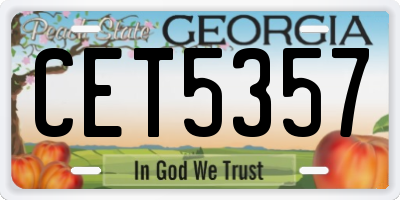 GA license plate CET5357