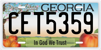 GA license plate CET5359