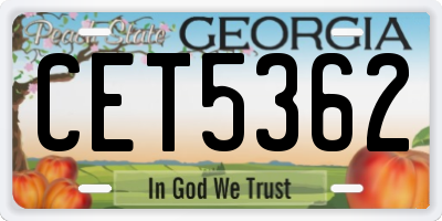 GA license plate CET5362