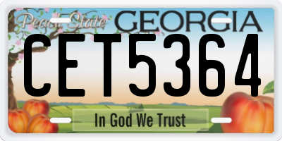 GA license plate CET5364