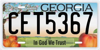 GA license plate CET5367