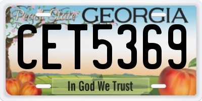 GA license plate CET5369
