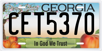 GA license plate CET5370