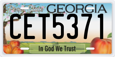 GA license plate CET5371