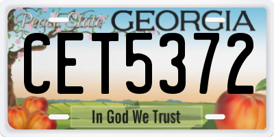 GA license plate CET5372