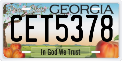GA license plate CET5378