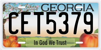 GA license plate CET5379