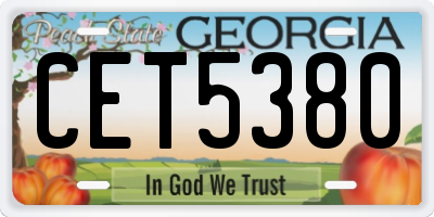 GA license plate CET5380