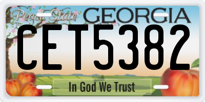 GA license plate CET5382