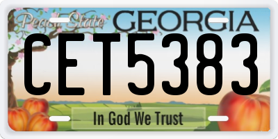 GA license plate CET5383