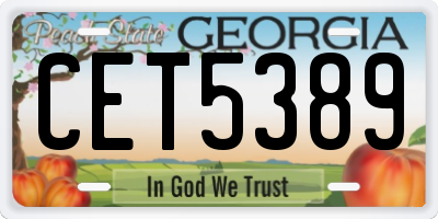 GA license plate CET5389
