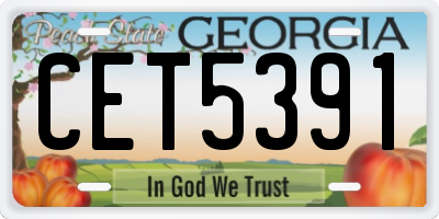 GA license plate CET5391