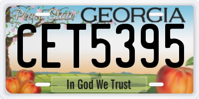 GA license plate CET5395
