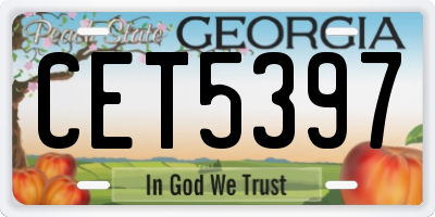 GA license plate CET5397