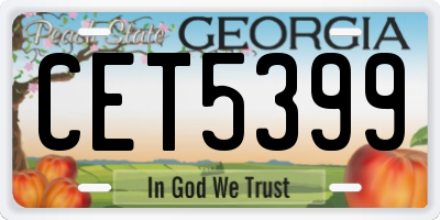 GA license plate CET5399